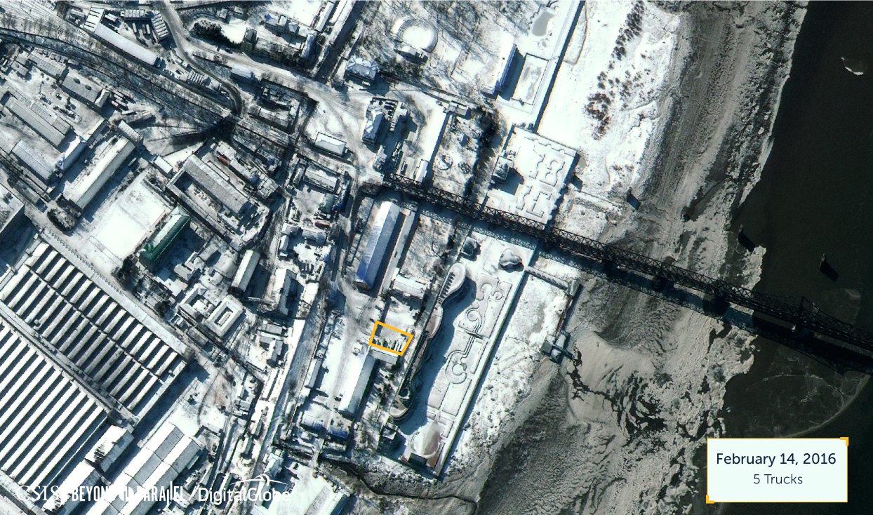 February 14, 2016 - Sinuiju Customs Area, North Korea