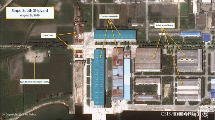 View of the construction halls at Sinpo South Shipyard as seen on August 26, 2019. (Copyright © 2019 Airbus)